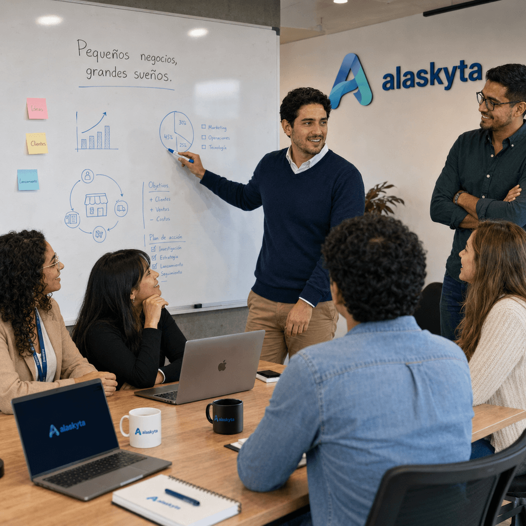 Equipo de Alaskyta colaborando